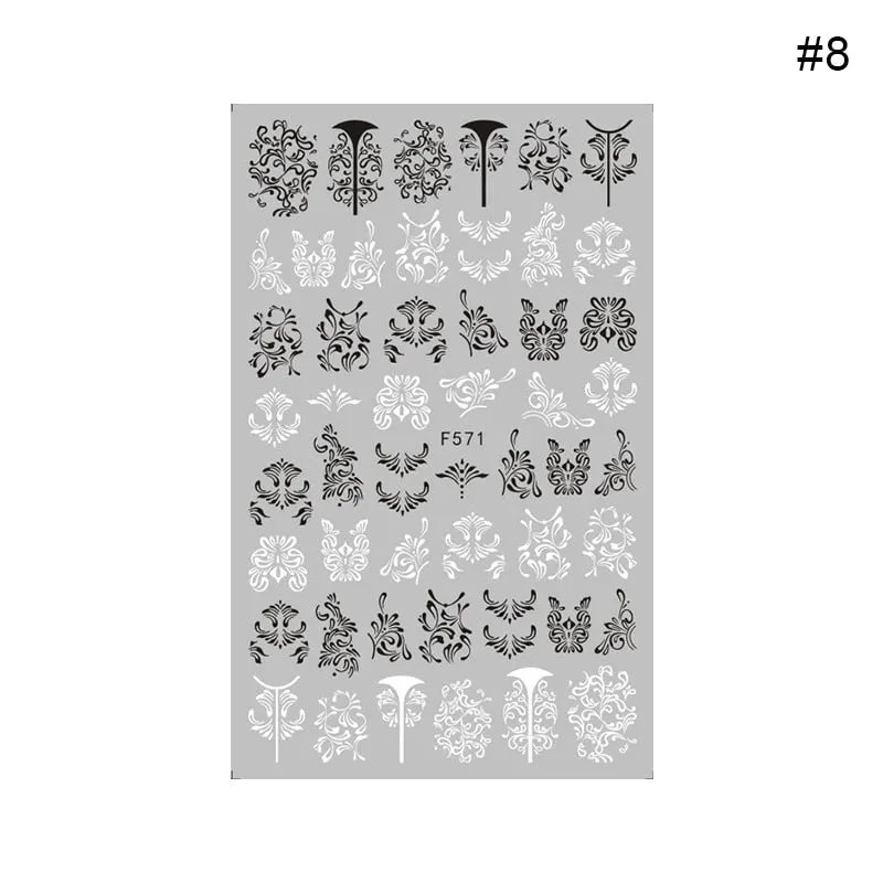 Heart Love Design 3D Nail Sticker English Letter Stickers Face Pattern Trasnfer Sliders Valentine's Day Nail Art Decoration-Nail Inspo
