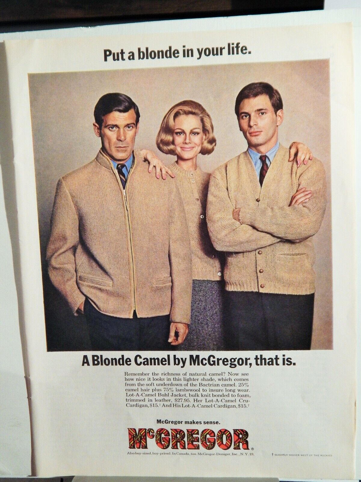 MCGREGOR BUHL MENS JACKET 1964 VTG Photo Poster painting AD, RARE EPHEMERA