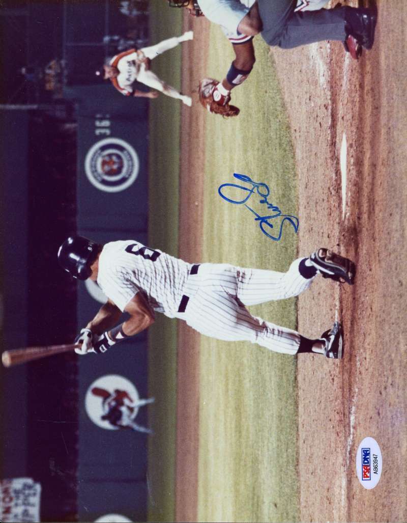 Steve Sax 1991 New York Psa/dna Signed Original Image 1/1 8x10 Photo Poster painting Autograph