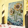 Sonnenblumen-DIY-Perlenpunktmalerei mit Rahmenperlen-Kunstgem&auml;lde 30x40 cm Wohnkultur