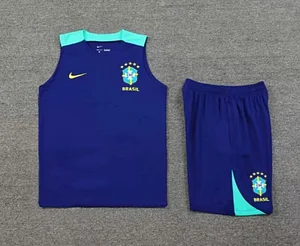 2025 Brazil training blue football jersey 1:1 Thai quality suit