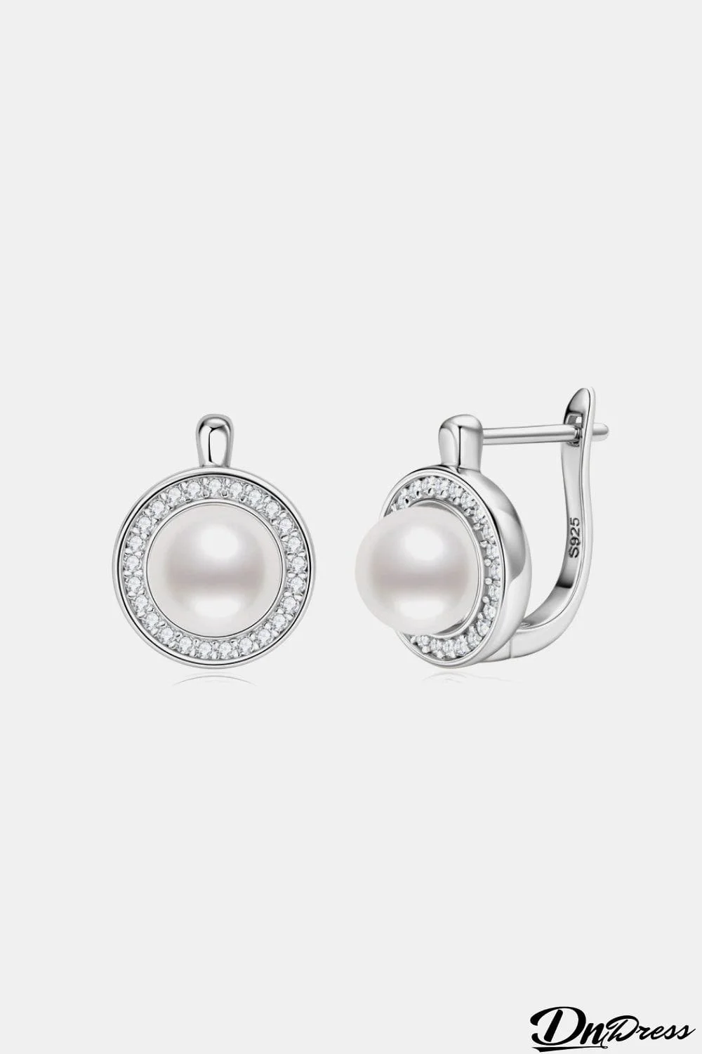 Moissanite Pearl 925 Sterling Silver Earrings