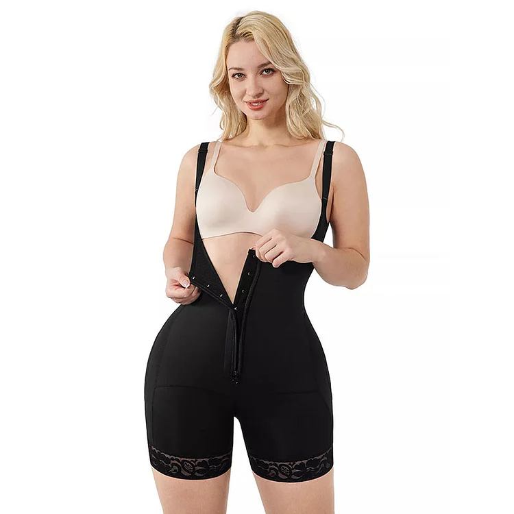 Wholesale Black Latex Triple Control Bodysuit Shapewear