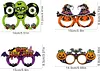 4PCS DIY Diamond Painting Halloween Glasses for Kids and Adults, Funny Crystal Rhinestone Art Eyewear Decoration for Halloween Party Favors, Photo Booth Props, No Lenses