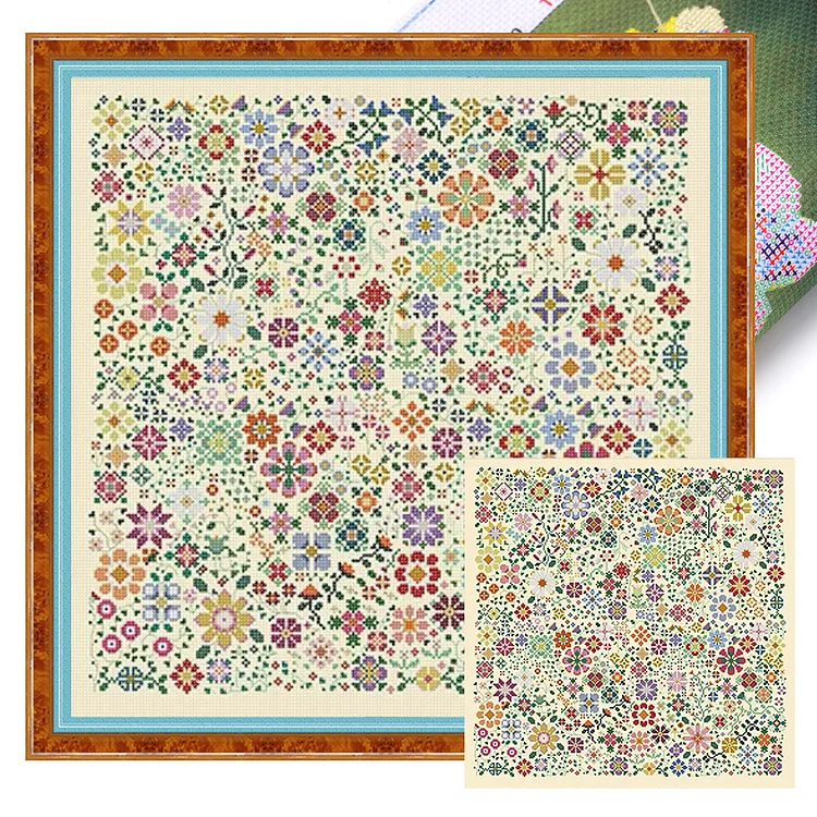 【Xiaobai Brand】Beautiful Pattern (55*55cm) 14CT Stamped Cross Stitch(52 colors） gbfke
