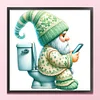 Goblin Goes To Toilet-18CT Stamped Cross Stitch 25*25cm/9.84*9.84in