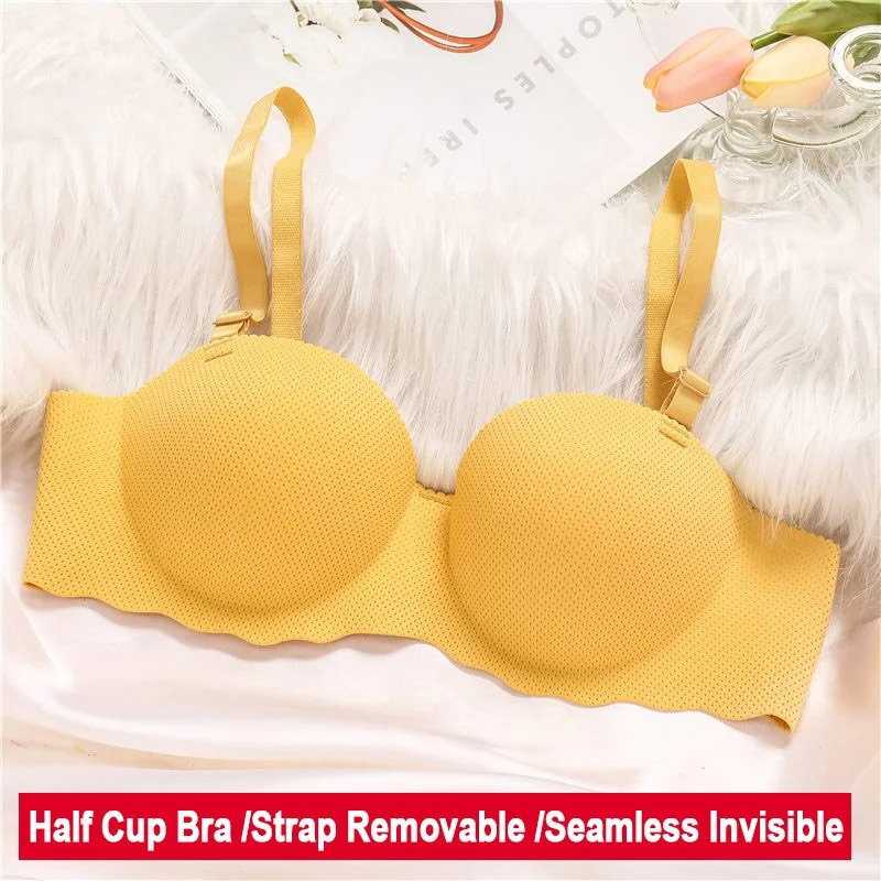 Women Bra Sexy Push Up Bras Female Lingerie Wireless Seamless Underwear A/B Cup Solid Color Invisible Bralette Strap Removable