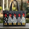 Chicken Parade Quilted Tote  Bag🔥All items are shipped in a default size of 15x14 inches.