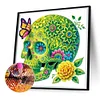 Diamond Painting-DIY Crystal Rhinestone Skull and Butterfly