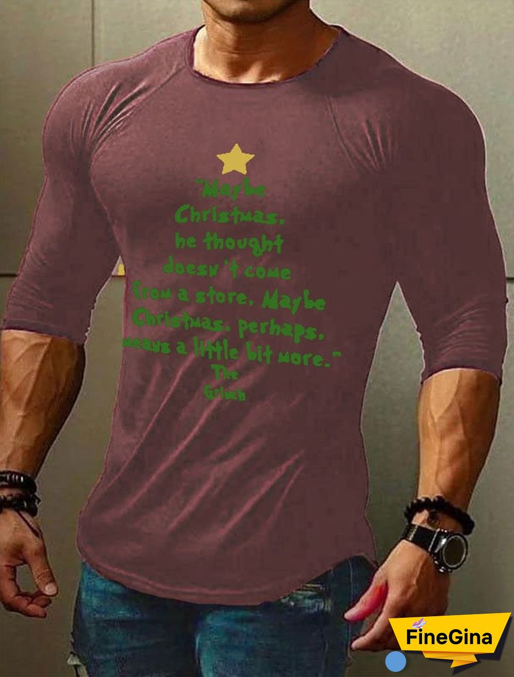 Men's Christmas Print Long Sleeve T-Shirt