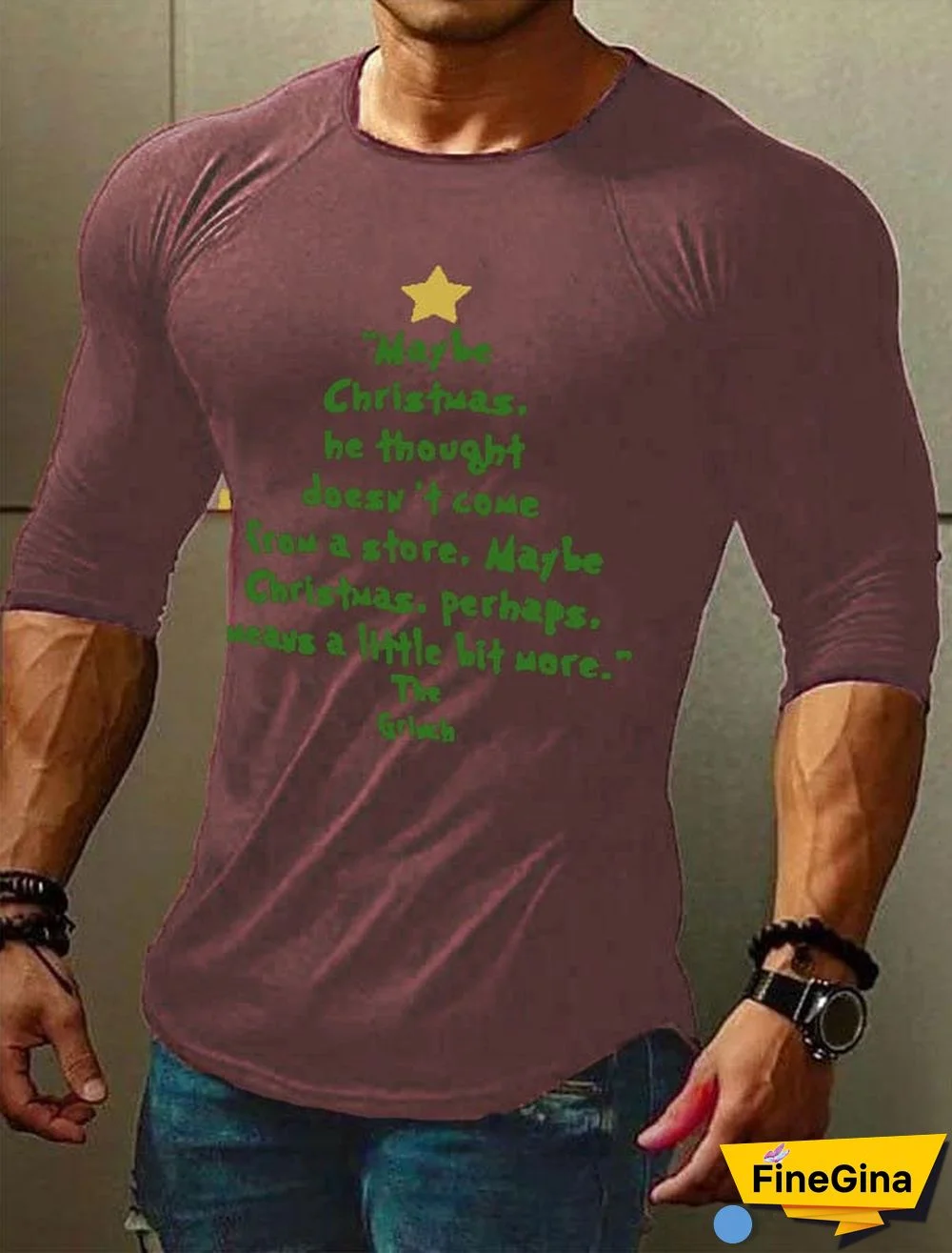 Men's Christmas Print Long Sleeve T-Shirt