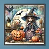 Diamond Painting-DIY Full Round Drill Halloween Pumpkin Girl