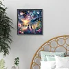 5D DIY Full Round Drill Diamond Painting Girl Cat Home Decor Art Craft 40x40cm