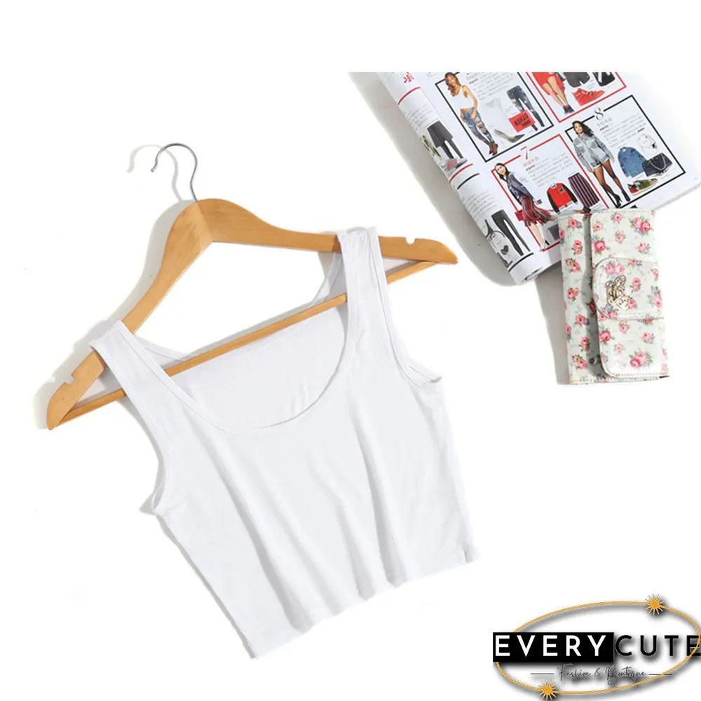 Summer Slim Render Short Top Sexy Women Sleeveless Crop Tops Tank Solid Blackwhite Vest