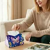 Purple Butterfly DIY PULeather Diamond Painting Tissue Box for Adults Beginners Gem Art Painting Napkin Holder for Living Room Bedroom Bathroom Table Decor
