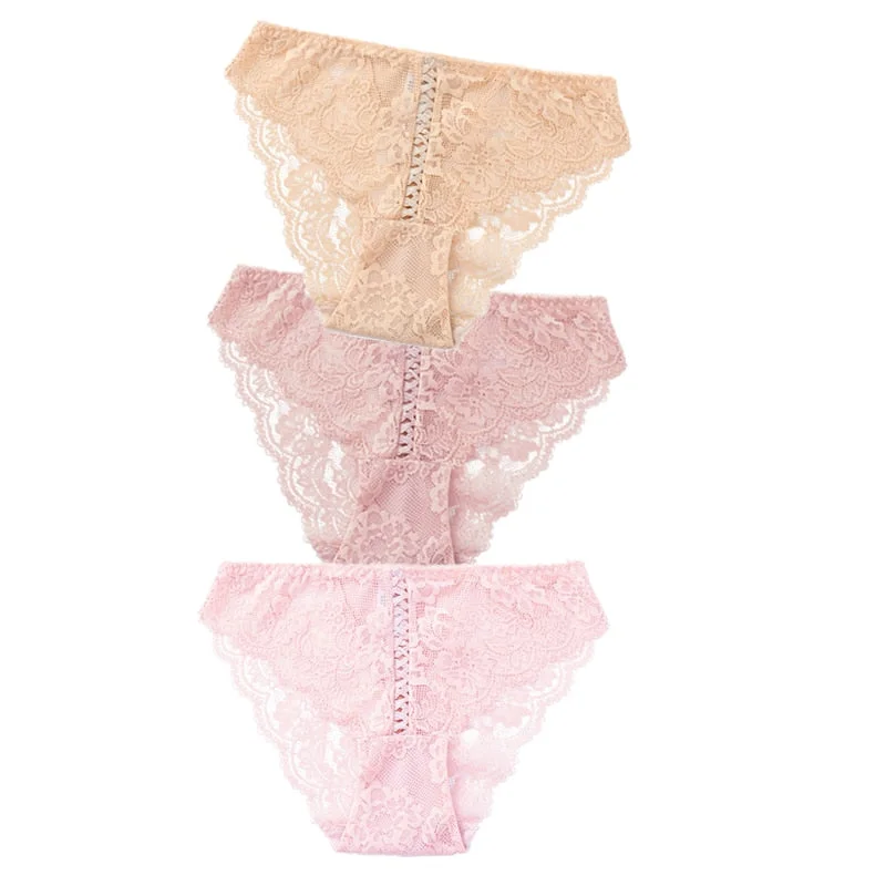 3pcs Sexy Lace Panty Women Briefs Panties Women Low Waist Lingerie Underwear Female Sexy Iminates L XL XXL Underpant 8 Colors