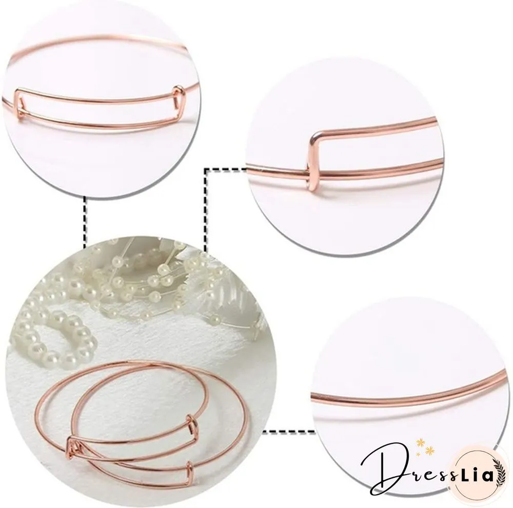 Adjustable Metal Blank for DIY Jewelry Production, 60PCS Retractable Bracelet Material