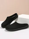 Plain Color Mesh Fabric Flat Clog Shoes