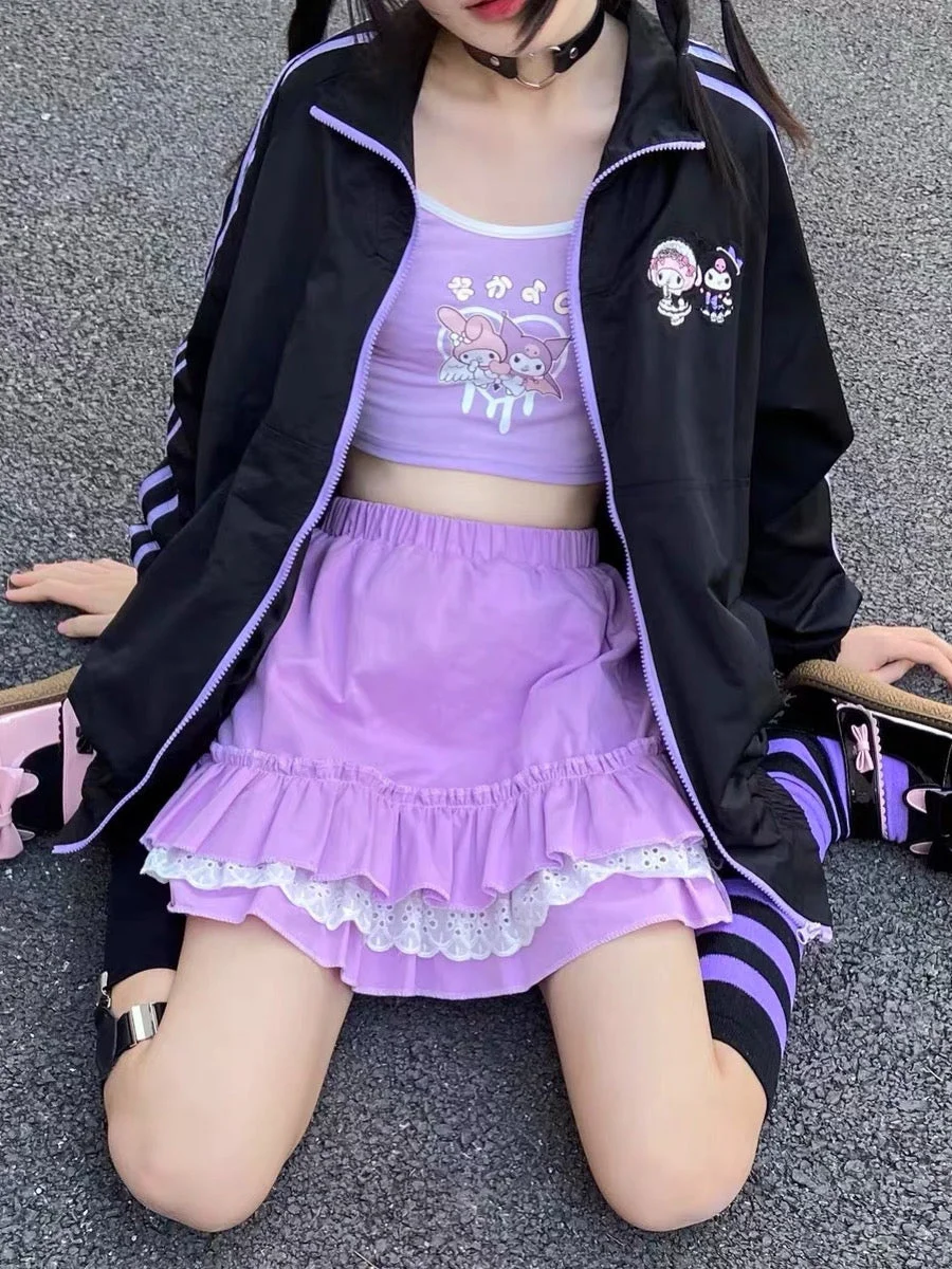 White/Black/Pink/Purple Loli Heart Skirt BE1043