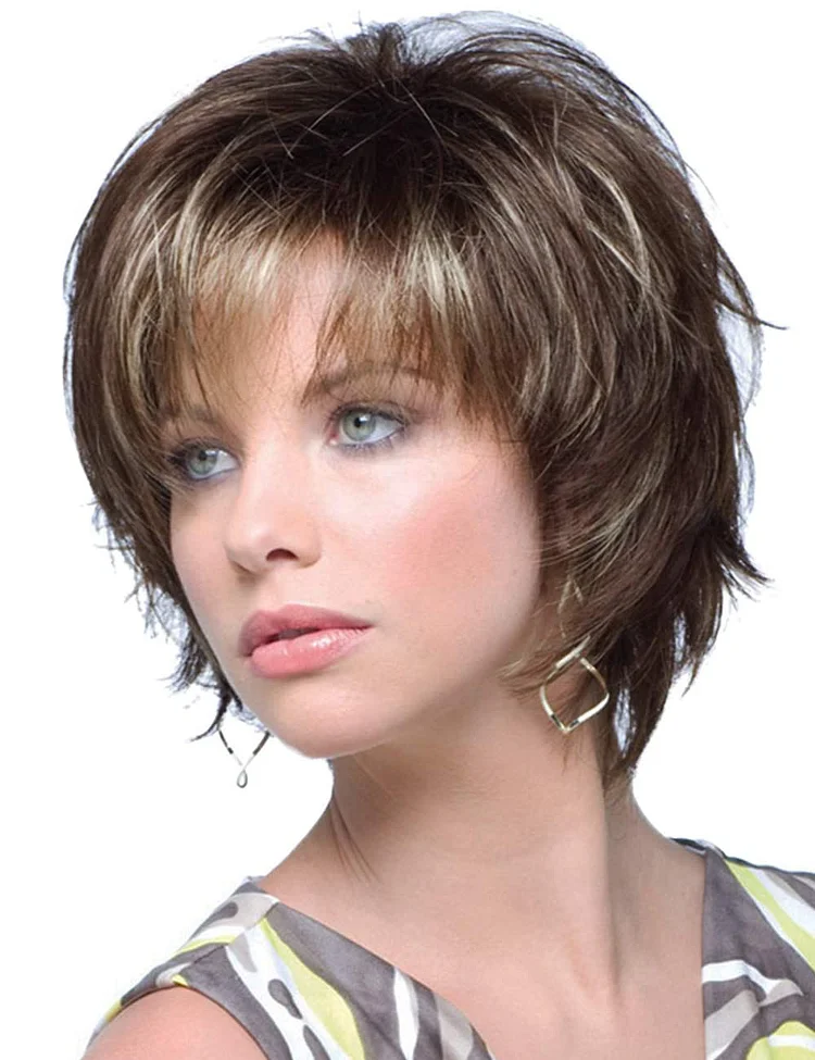Short Brown Pixie Cut Wigs for Women