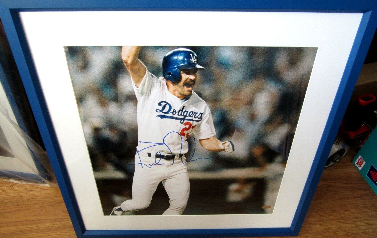 Kirk Gibson autographed Dodgers 1988 World Series HR 15x15 Photo Poster painting framed STEINER