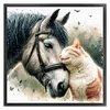 Horse And Cat-11CT Stamped Cross Stitch 40*40cm/15.75*15.75in tapestrymarket