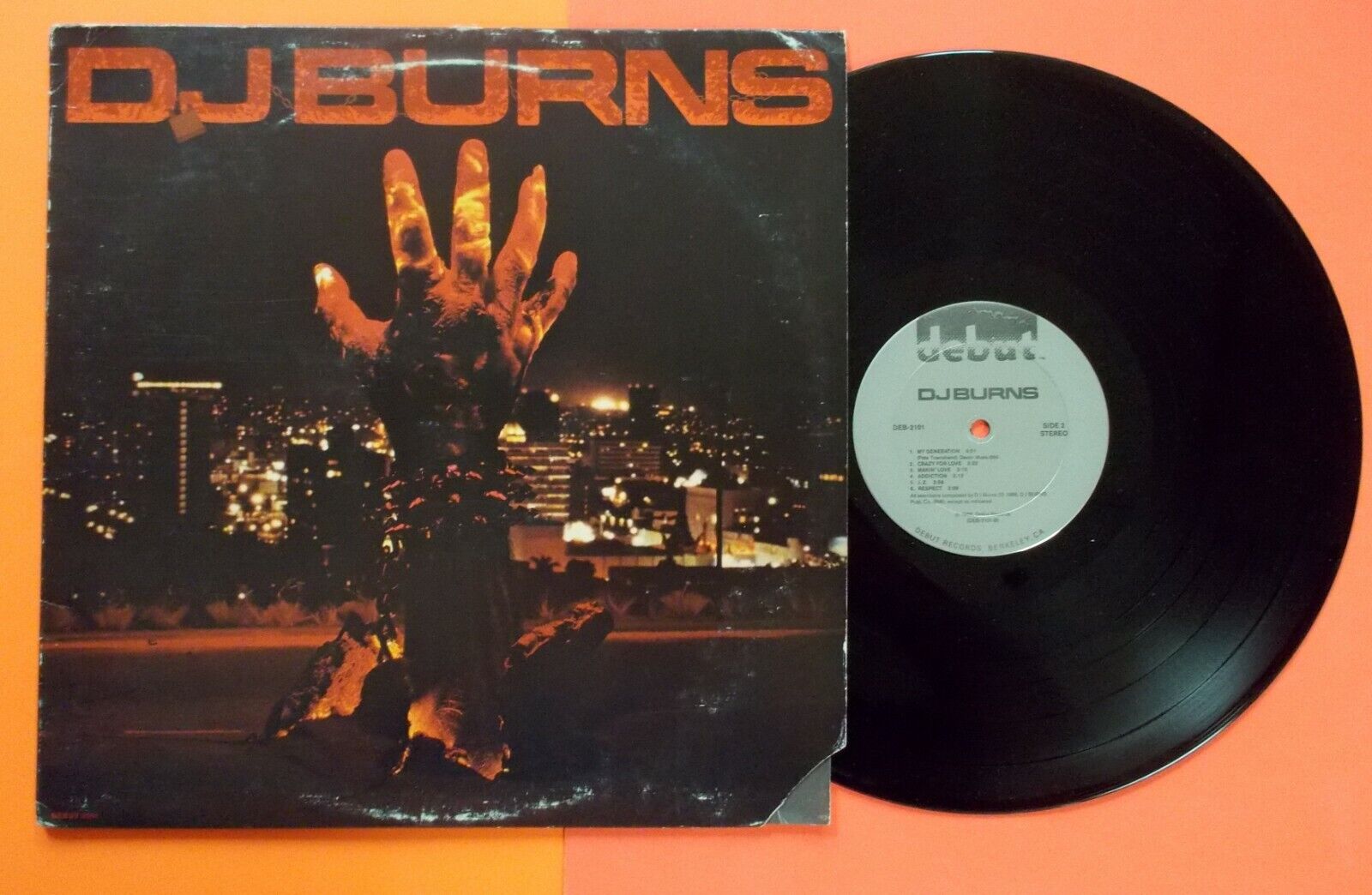 DJ BURNS Self Titled 1988 LP NEAR MINT VINYL Pic Sleeve, Press Kit, Photo Poster painting+ #5661