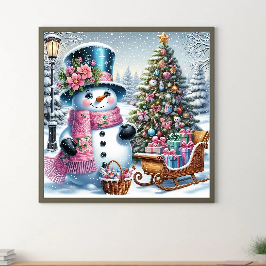 Diamond Painting - Full Round Drill - Snowman(Canvas|40*40cm)