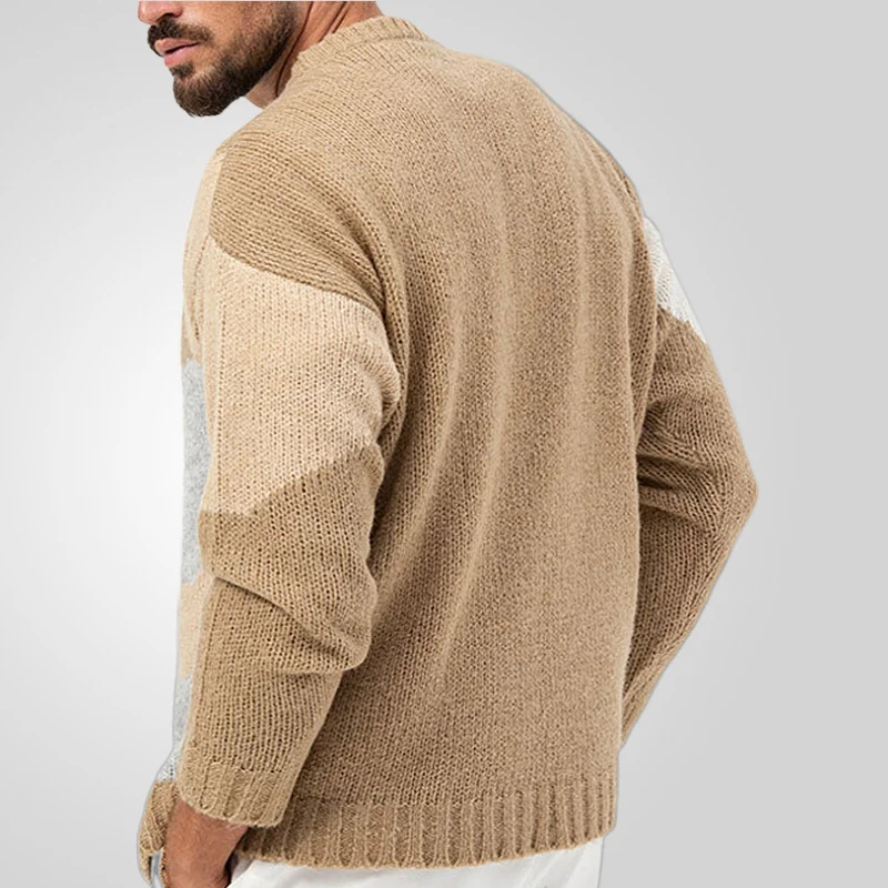 Uveng Uveng Men's Casual Men's Acrystic Knitted Shirt Fashion Round-Neck Long-Sleeved Sweater SY0201