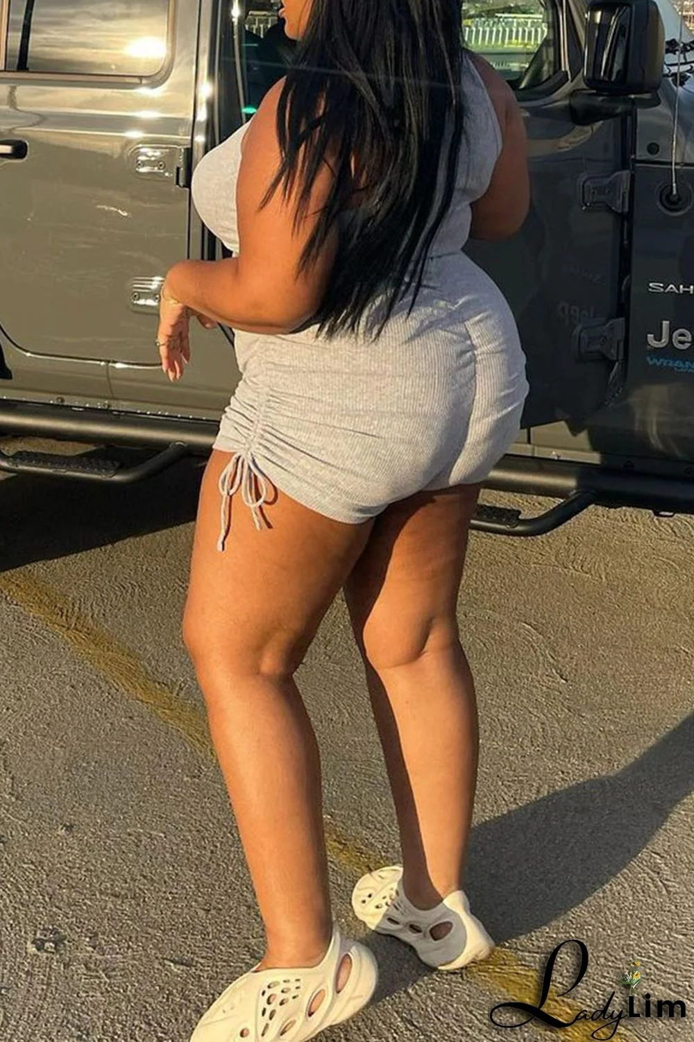 Fluorescent Green Casual Solid Split Joint O Neck Plus Size Two Pieces