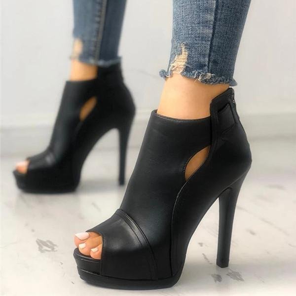 Susiecloths Fashion Peep Toe Cutout Thin Heels Sandals