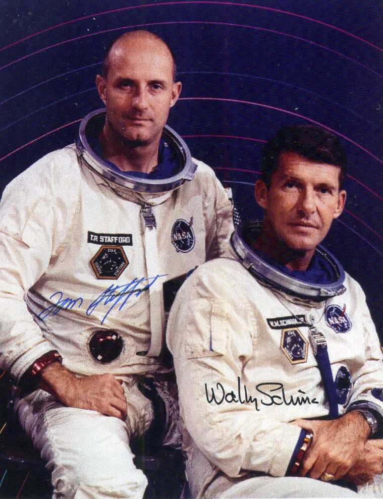 TOM STAFFORD & WALLY SCHIRRA Signed NASA Photo Poster paintinggraph - Gemini 6 Crew - preprint