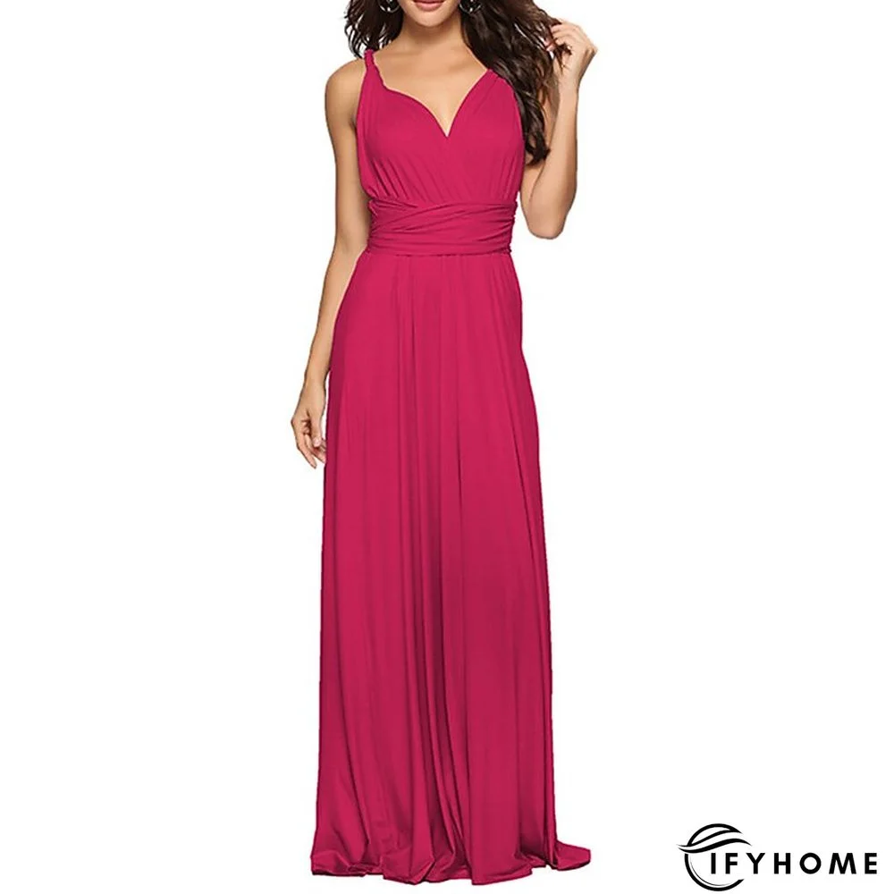 Women‘s Prom Party Dress Swing Dress Long Dress Maxi Dress Green Black Blue Sleeveless Pure Color Backless Spring Summer V Neck Party S M L XL | IFYHOME