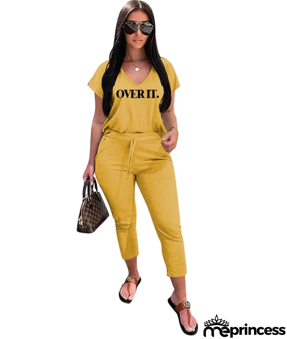 Summer Print Two Piece Pants Set