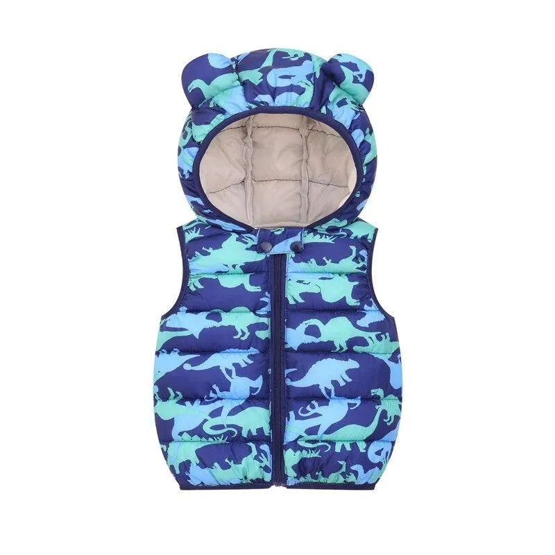 Autumn Winter Baby Warm Vest Kids Hooded Coat Boys Girls Padded Kids Clothes Toddler Infant Jackets Children Clothes Waistcoat