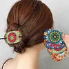 5pcs DIY Handmade Creative Mandala Pattern Wooden + PU Leather Daily Wear Hair Accessories Hair Clips Diamond Painting Artwork Kits