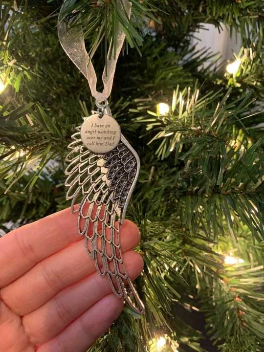 emorial Ornaments Angel Wings -"I Have An Angel Watching Over Me And I Call Her Mom"Ornament