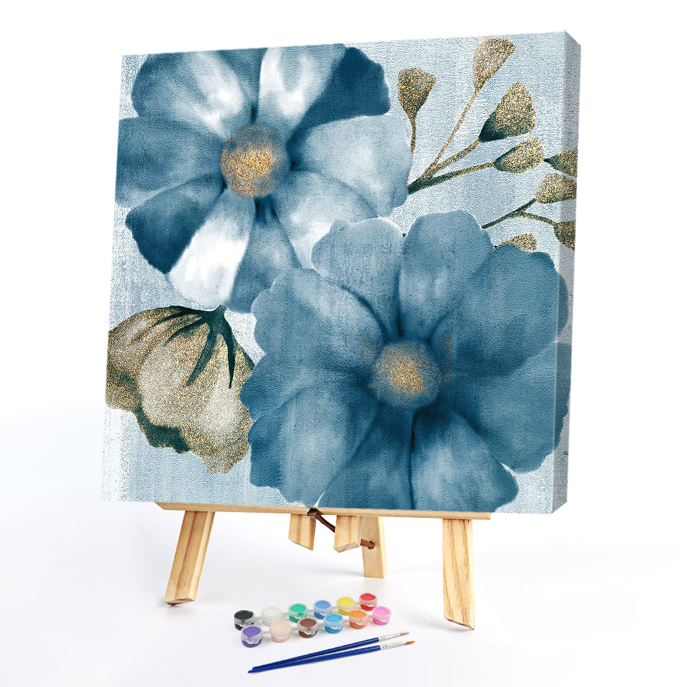 

20*20CM - Paint By Numbers - Blue Flower, 501 Original