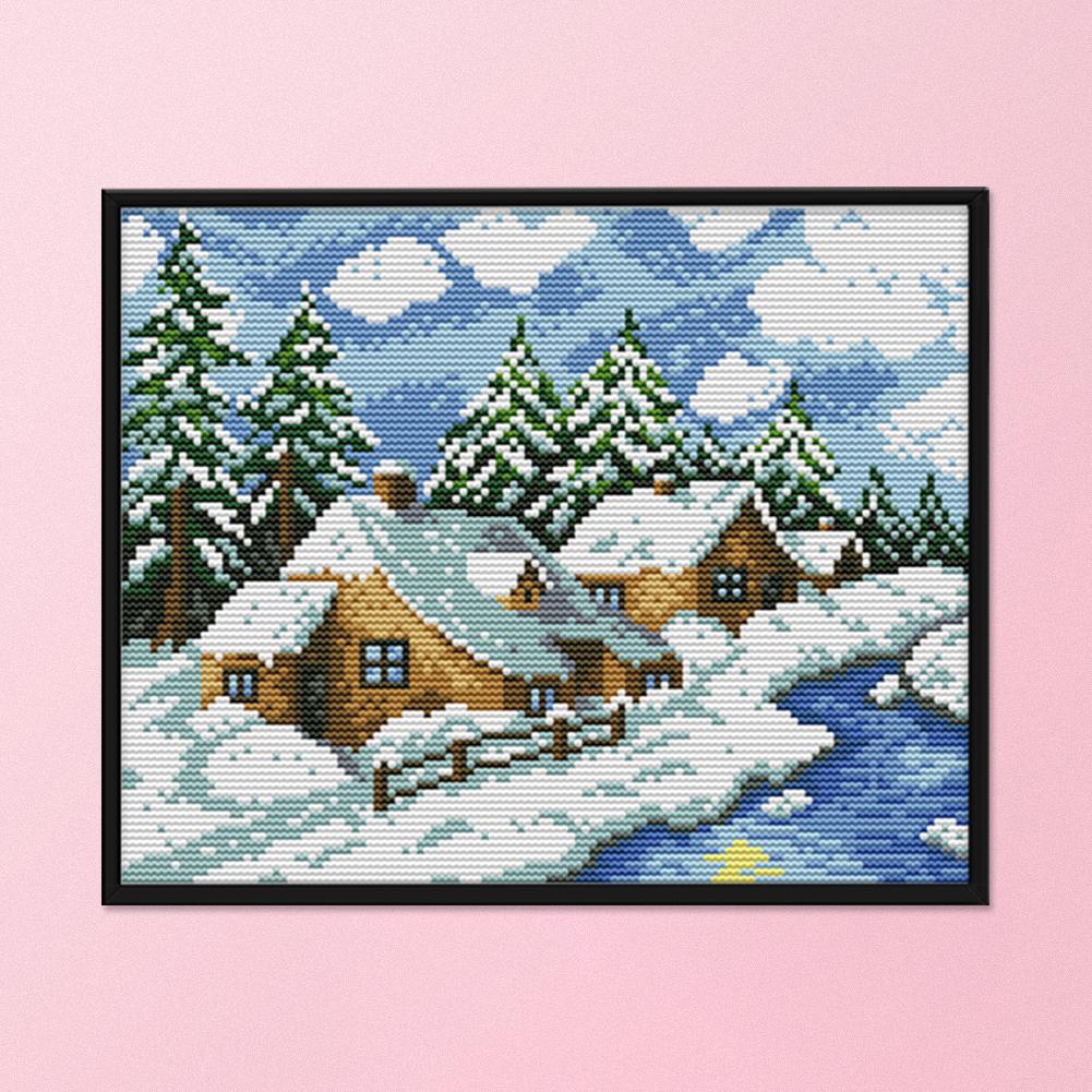 

Winter Fairy House - 14CT Stamped Cross Stitch - 29*22cm, 501 Original