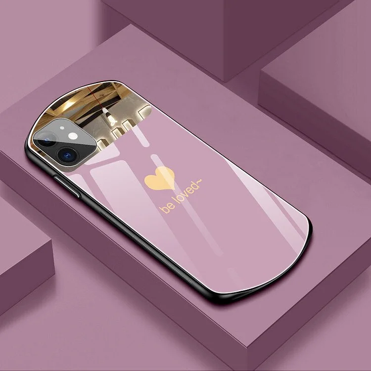 Luxury Oval Tempered Glass Phone Case For iPhone