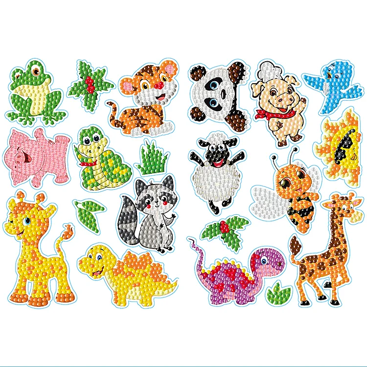 【Free Sticker】2pcs Dot Drill Sticker Cartoon Pattern DIY Art Craft for Kids Adult Gift Rewards gbfke