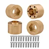 AMK 4pcs Brass Wheel Weights 22mm Wheel Hex Hub Widen Adapter for 1/10 RC Crawler 1.9in/2.2in Wheels Rim Axial SCX10 TRX4 Counterweight