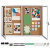 [US Local Warehouse] Enclosed Bulletin Board with Locking Door Outdoor Bulletin Board Aluminum Frame Wall Display Case Weatherproof for  Office Commercial Hospital Etc
