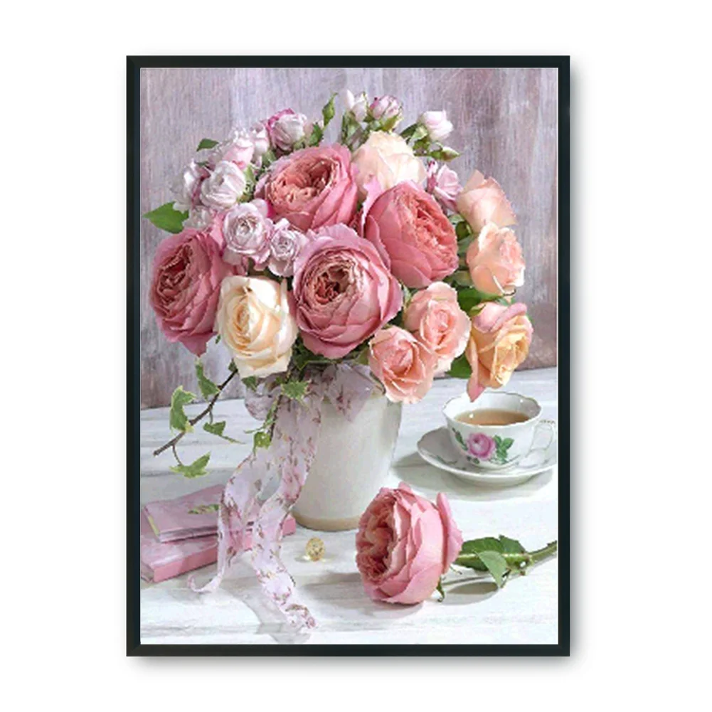11ct Stamped Cross Stitch - Rose Vase(36*46cm)