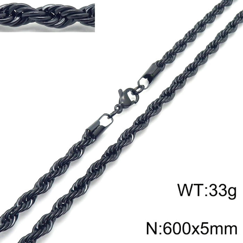 Hip-Hop Solid Color Titanium Steel Plating Men’s Necklace