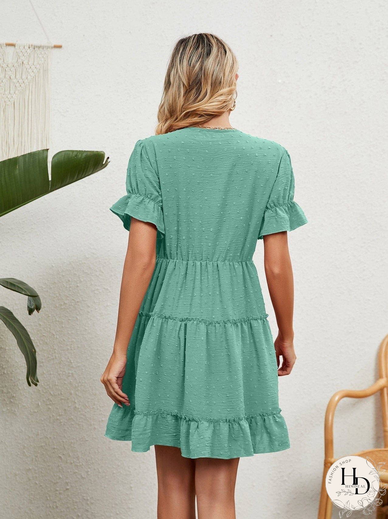 Relaxed Fit V-Neck Summer Dress