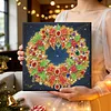 DIY Special Shape Diamond Painting Pearl Art With Inner Frame Kit 25x25cm(Christmas wreath)