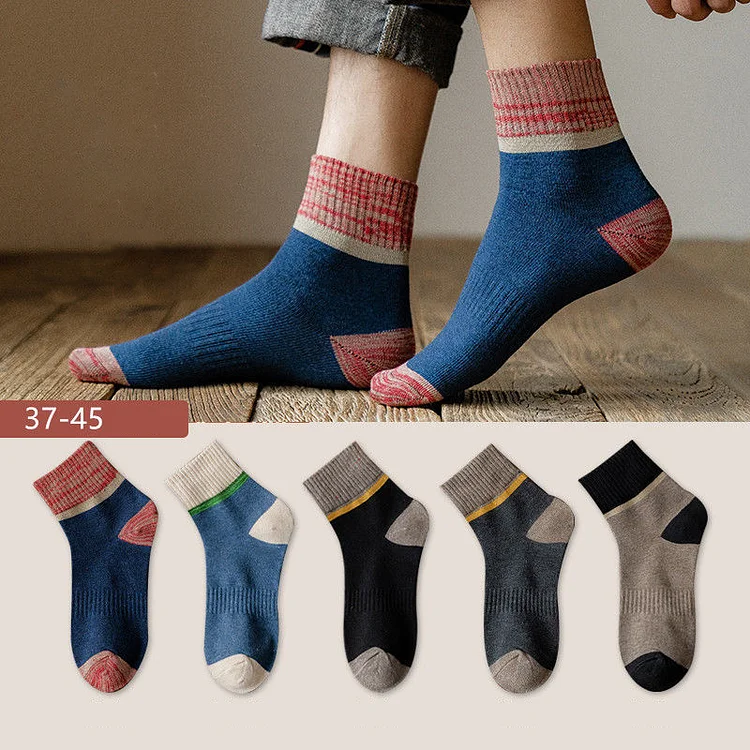 Retro Men's Thickened Warm Cotton Socks (5 Pairs)