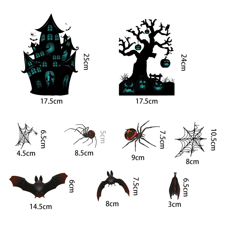 Halloween Retro Solid Color PVC Window Stickers Decorations Hanging Ornaments Party Supplies2