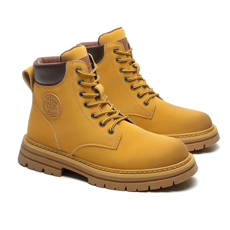 Wongn Wongn Yellow Boots 2023 Spring & Autumn British High Gang Couples Boots Desert Work Dress Short Boots Locomotive Martens 5599-M
